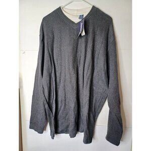 Reservoir World Wide Sweater Mens XL Charcoal Heather Long Sleeve NEW